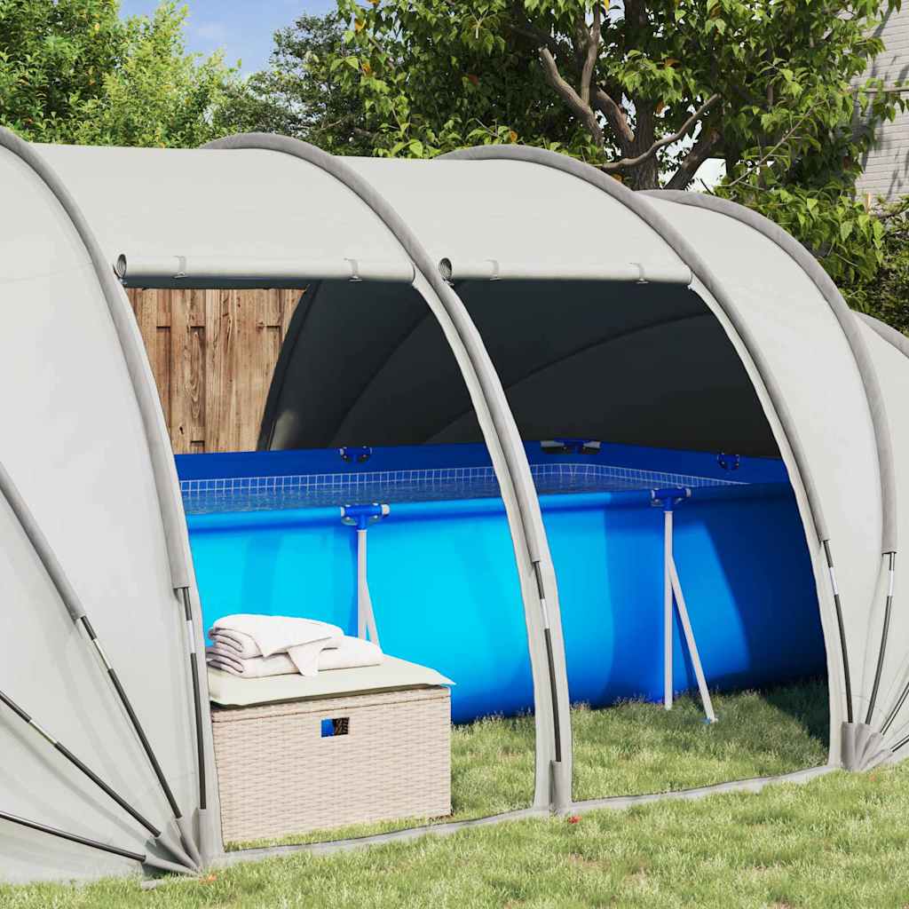 vidaXL Dôme de tente de piscine Gris 538 x 440 x 204 cm - 5