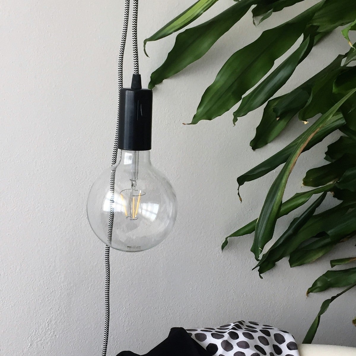 DRESS - Cable Textile Rond 3X0,75 1 mt TO112 BLANC/NOIR - 3