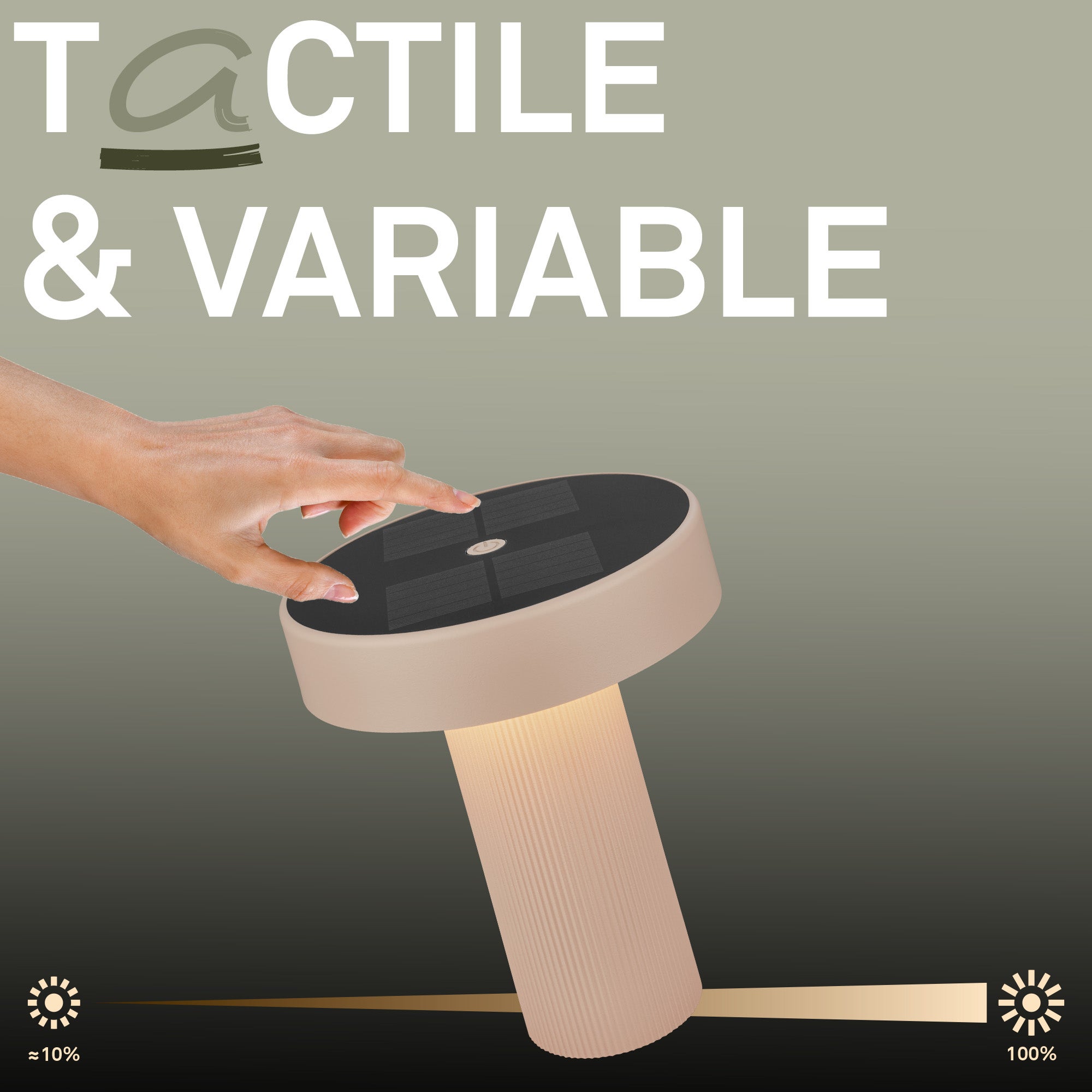 Lampe de table LED - German Design Award - Sans fil - Solaire - Ø16x20cm - Blanc chaud - 1W, 150lm - Briloner - 5