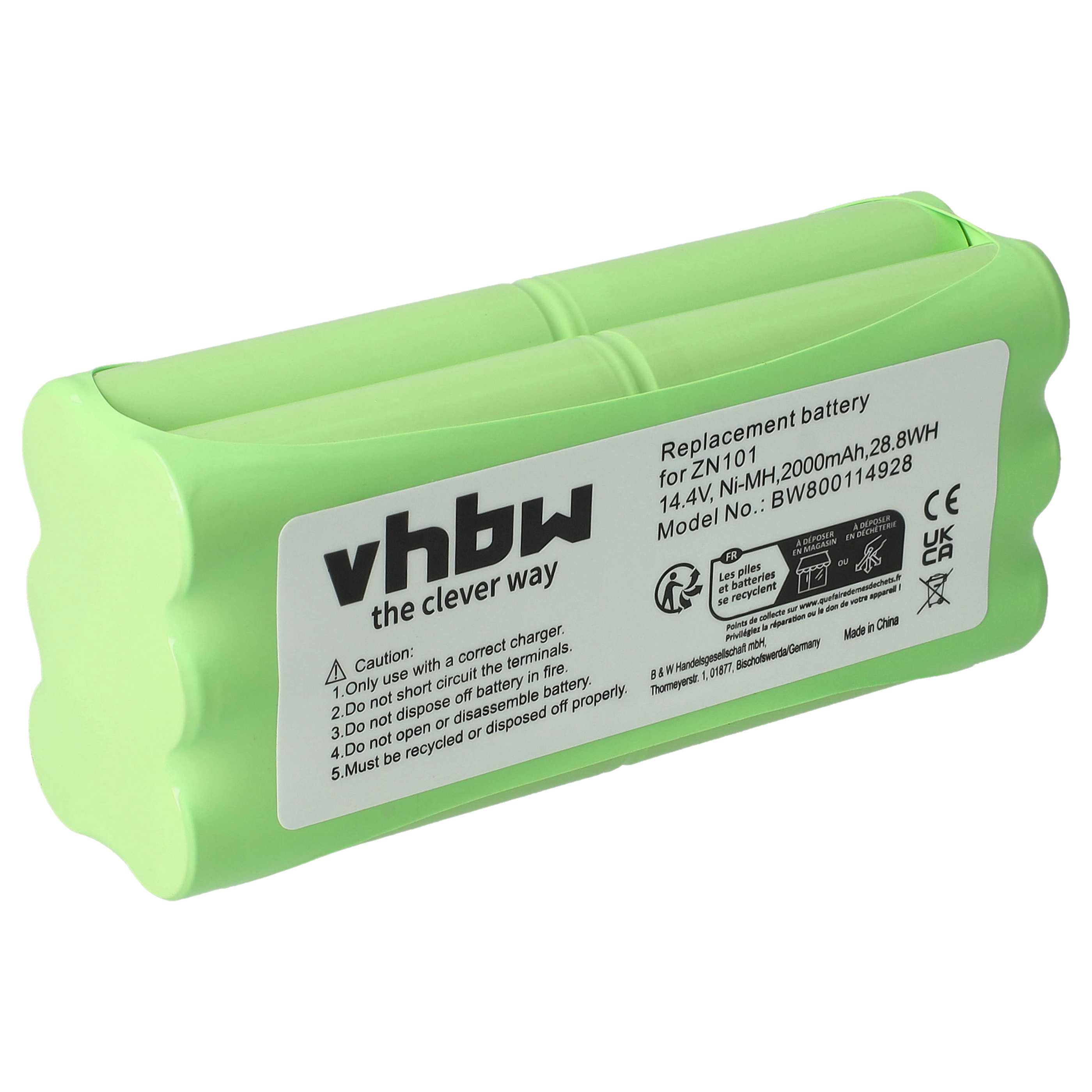 Vhbw Batteria Compatibile Per Aspirapolvere Robot 360 S6 – 2600mAh, 14.4V, Li-Ion, Ricambio Ad Alta Capacità