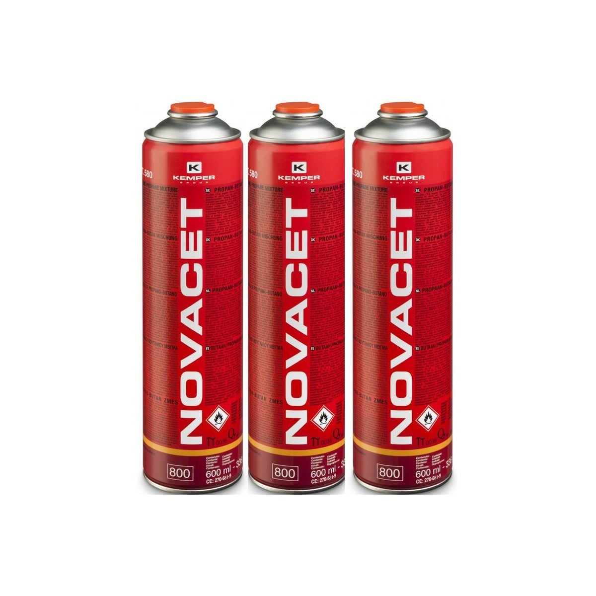KEMPER  ノーバディ 3 Cartuccie gas 330g Miscela Propano NOVACET 600ml Kemper Valvola
