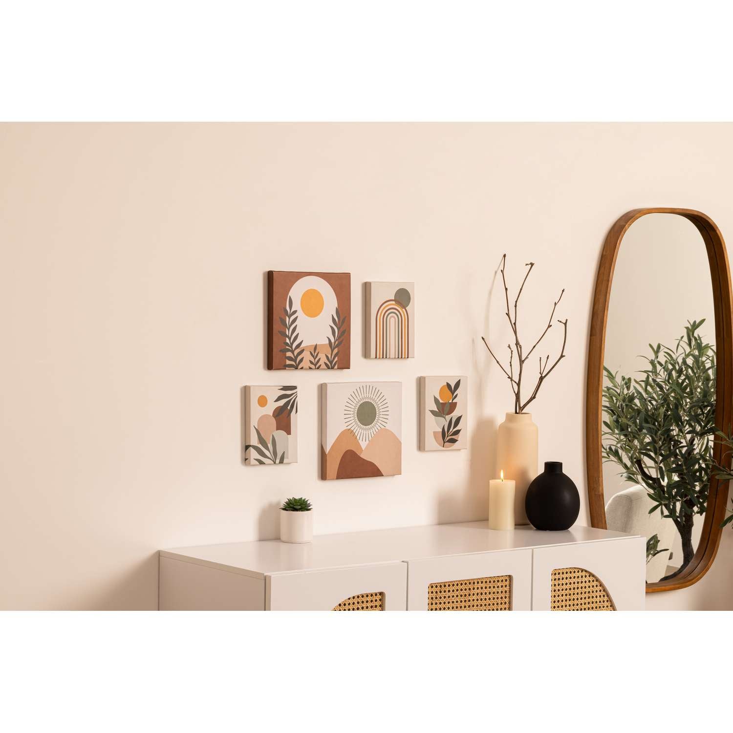 Lot de 5 toiles imprimées SOLEIL - Multicolore - 2