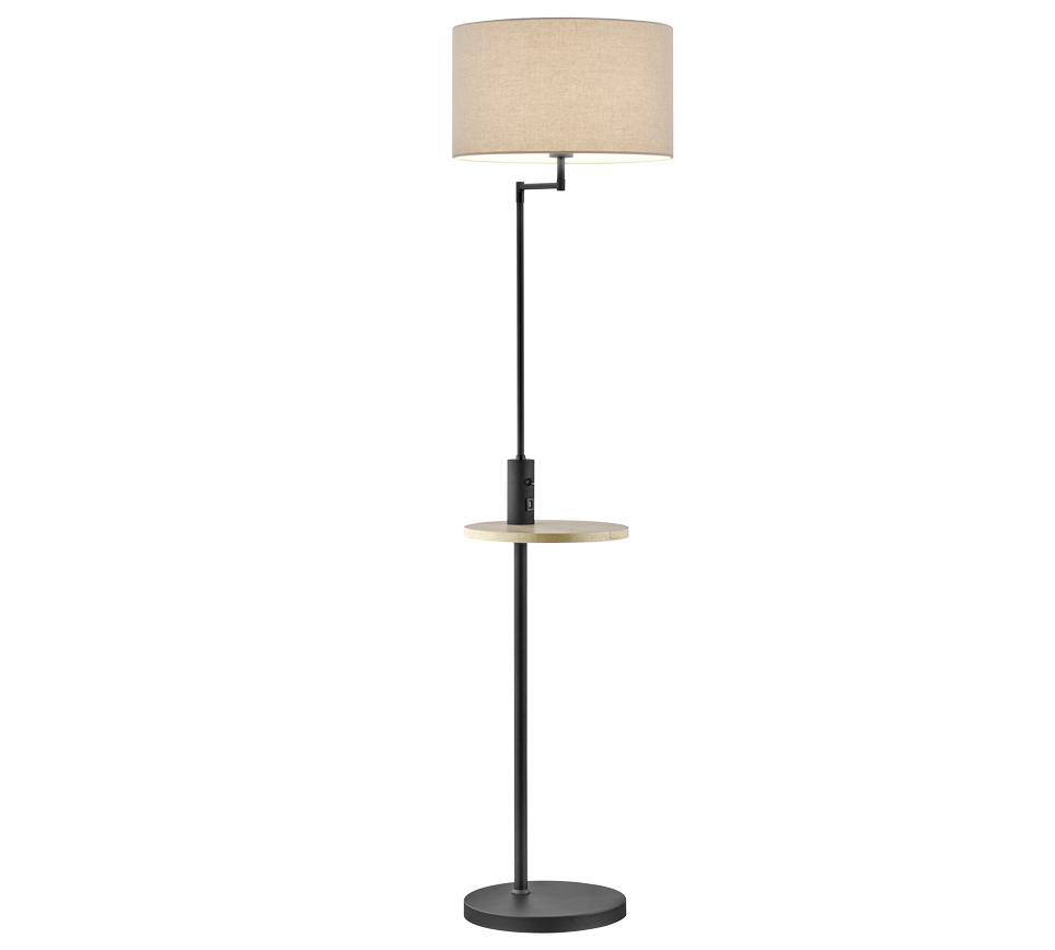 Lampa podłogowa stojąca Claas czarno-kremowa 1xE27x60W wym: 160 x 40 x 40 cm tkanina Trio