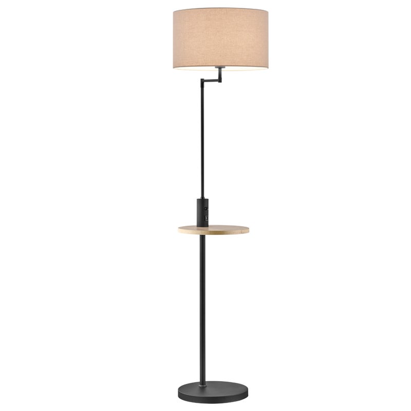 Lampa podłogowa stojąca Claas czarno-kremowa 1xE27x60W wym: 160 x 40 x 40 cm tkanina Trio