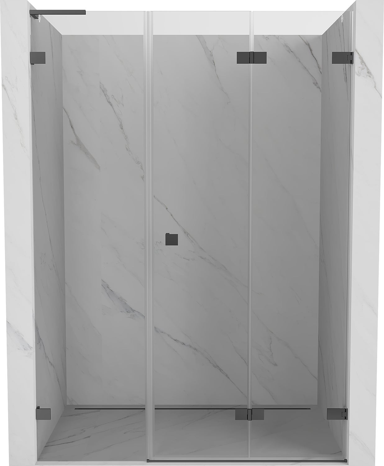 Mexen Lunar-F L drzwi prysznicowe składane prawe 110 cm, transparent, gun metal - 836SL-110-050-95-00-P