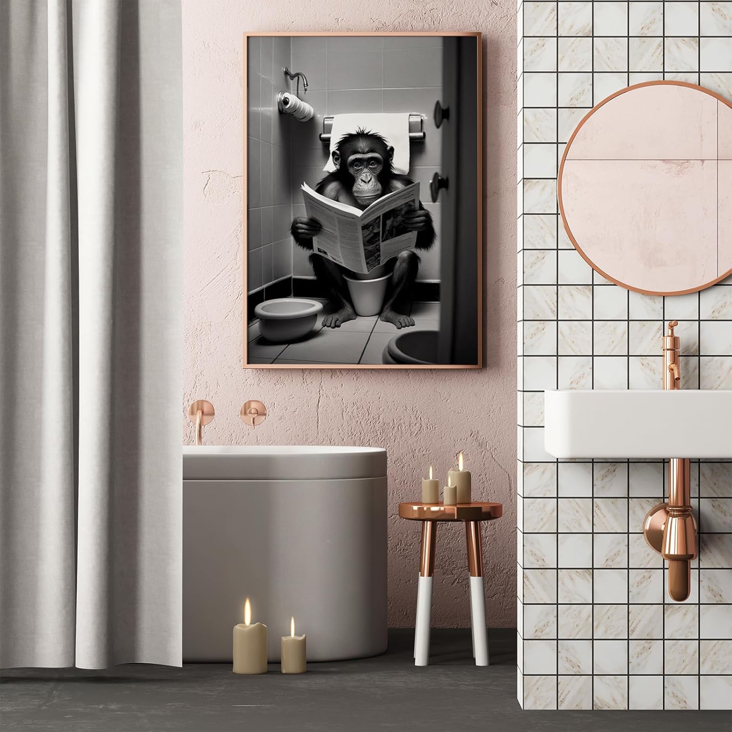 Poster Humoristique Pour WC, Affiche Decoration Murale en Toile, Decoration Salle de Bain - Poster 30x40 cm Sans Cadre Photo - 4