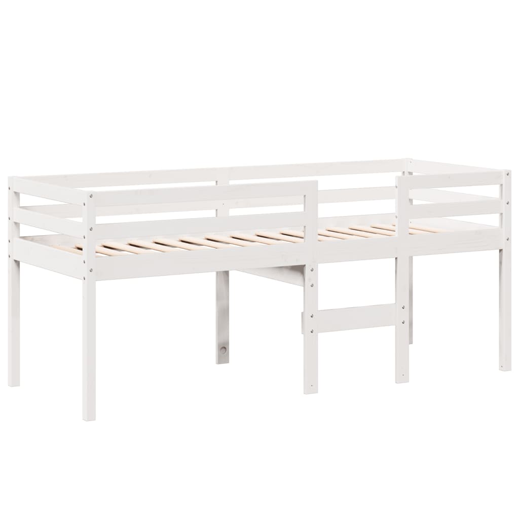 Lit haut avec toit blanc 90x190 cm bois de pin massif - 7
