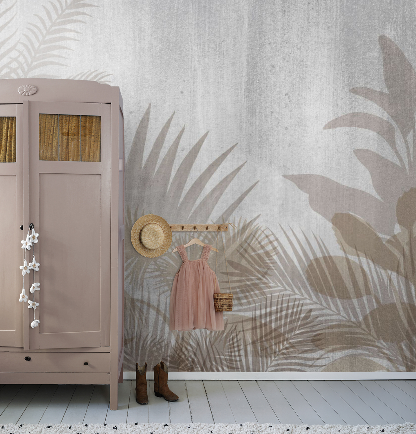 Fotomurale piante tropicali grigio e beige - 360 x 254 cm - Sanders & Sanders - 5