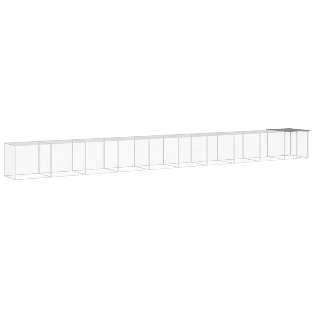 Galinheiro com teto 1003x98x90 cm aço galvanizado cinza-claro vidaXL - 2