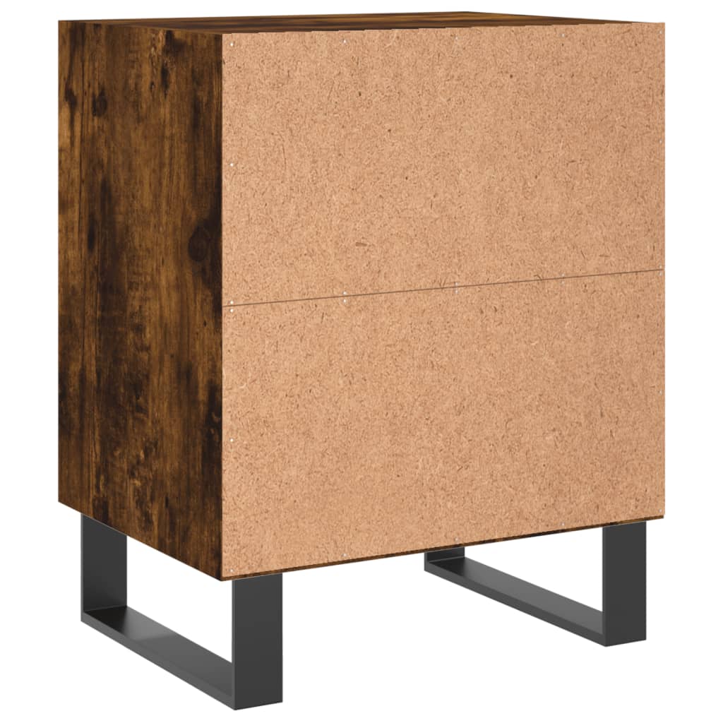 Table de chevet chêne fumé 40x30x50 cm bois d'ingénierie - 5