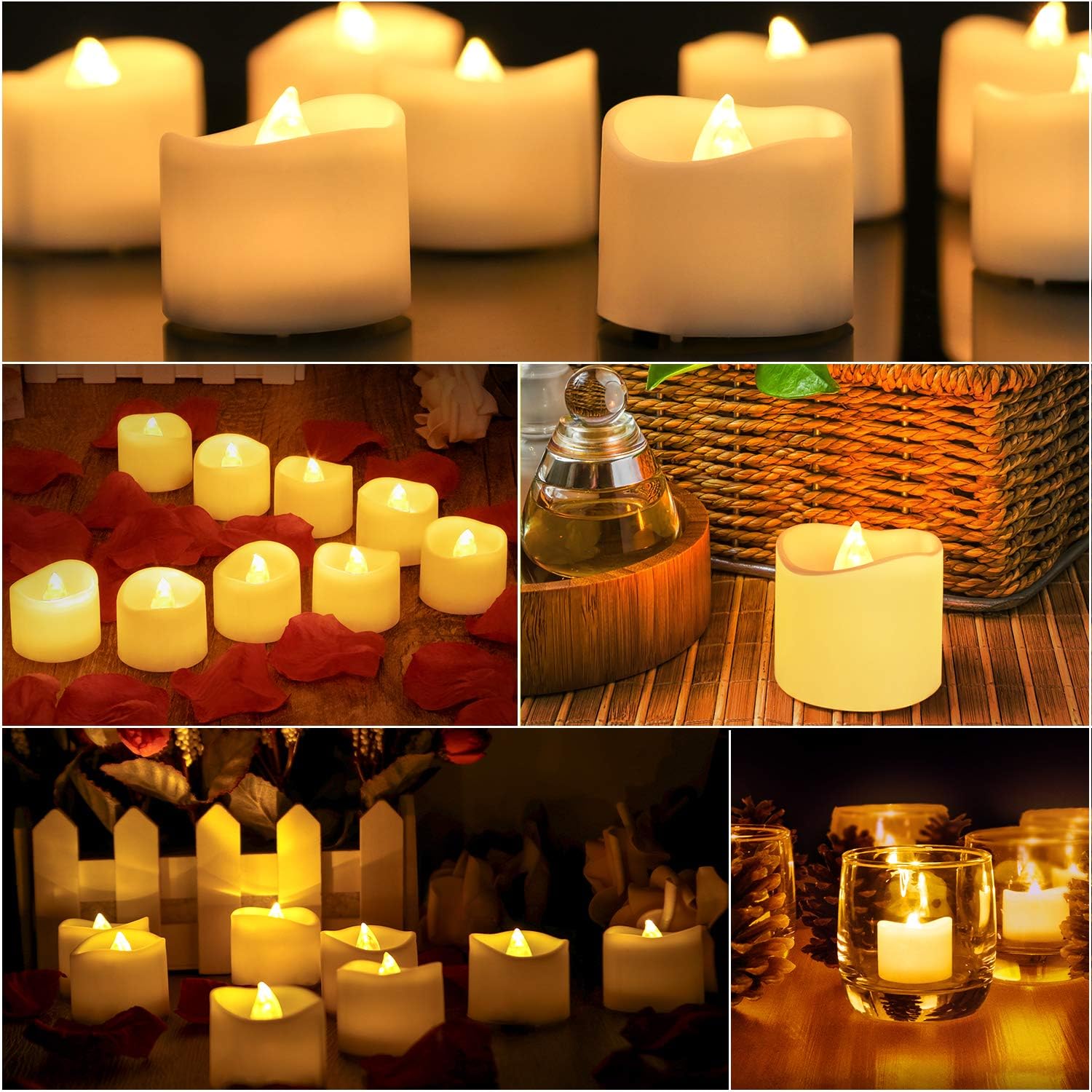 Bougies LED Flamme Vacillante Lumière 14 pcs,Bougies électriques Bougies de noël pour noël, Arbre de noël, pâques, Mariage - 5