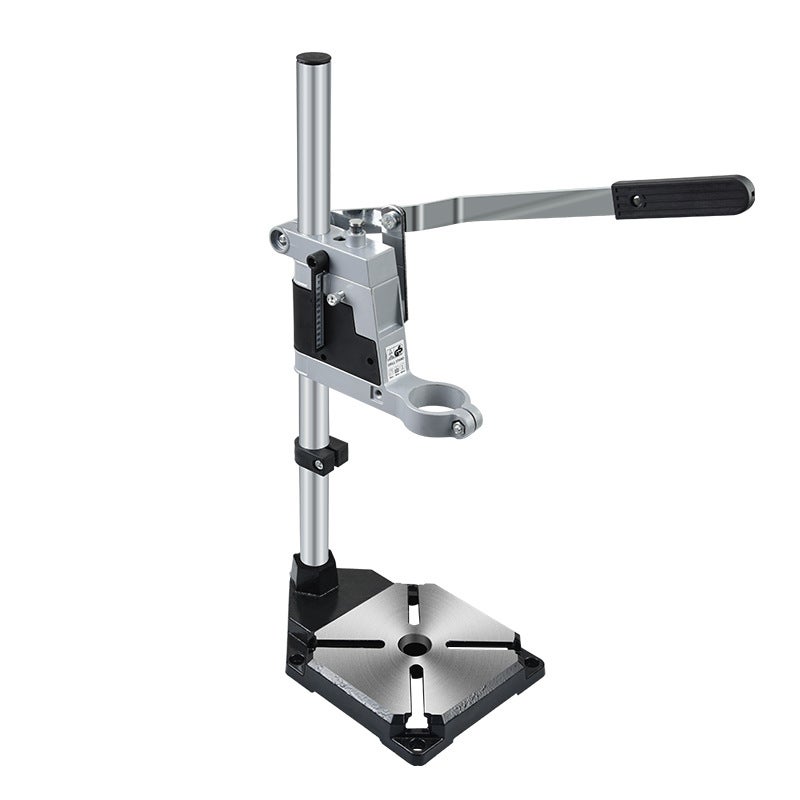 Avec étau Perçage Précis Support De Perceuse à Colonne Pour Établi - Hauteur Réglable Jusqu'à 24.5 Cm - Serrage Max 44 Mm - Base Aluminium Stable Avec Étau