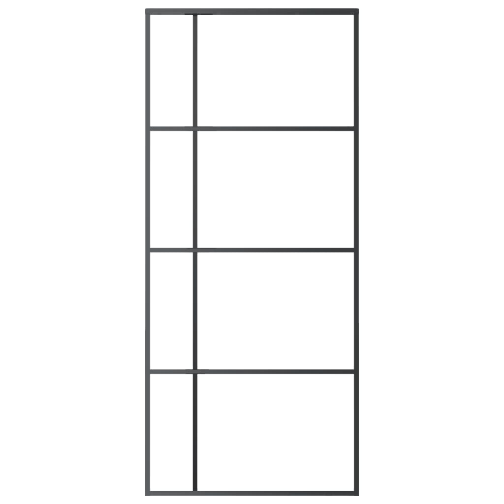 Puerta corredera | Puerta de la cocina ESG vidrio y aluminio negra 90x205 cm CFW31233 - 3