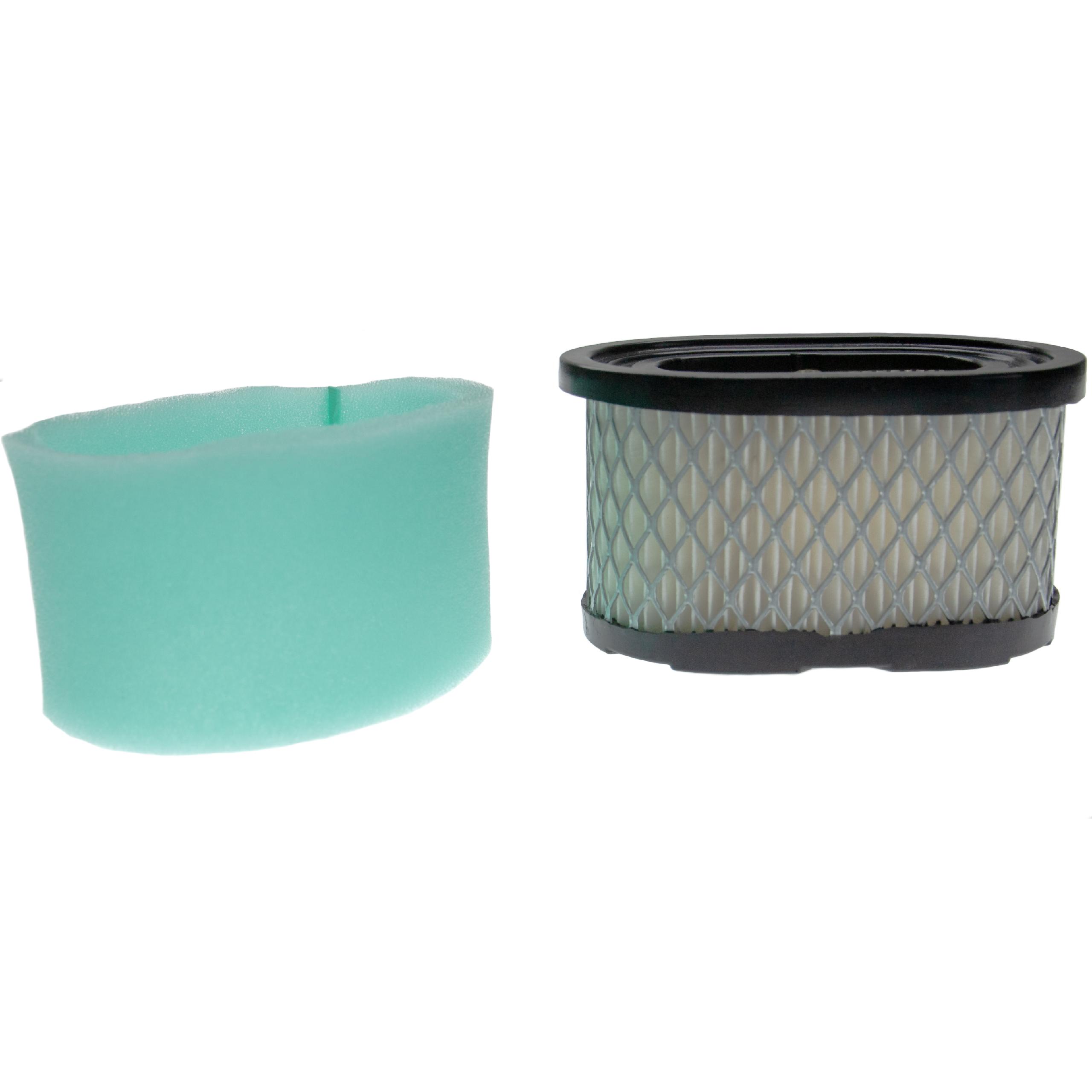 vhbw Set de filtres (1x préfiltre, 1x filtre à air) compatible avec Briggs & Stratton 12V802-1085-E1 moteur pour tondeuse à gazon noir/blanc/turquoise - 3