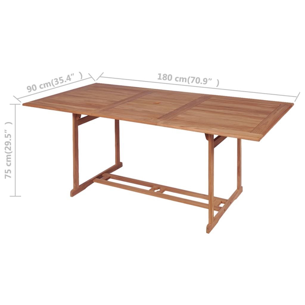 Table de jardin extensible rectangulaire en Bois Marron - 6