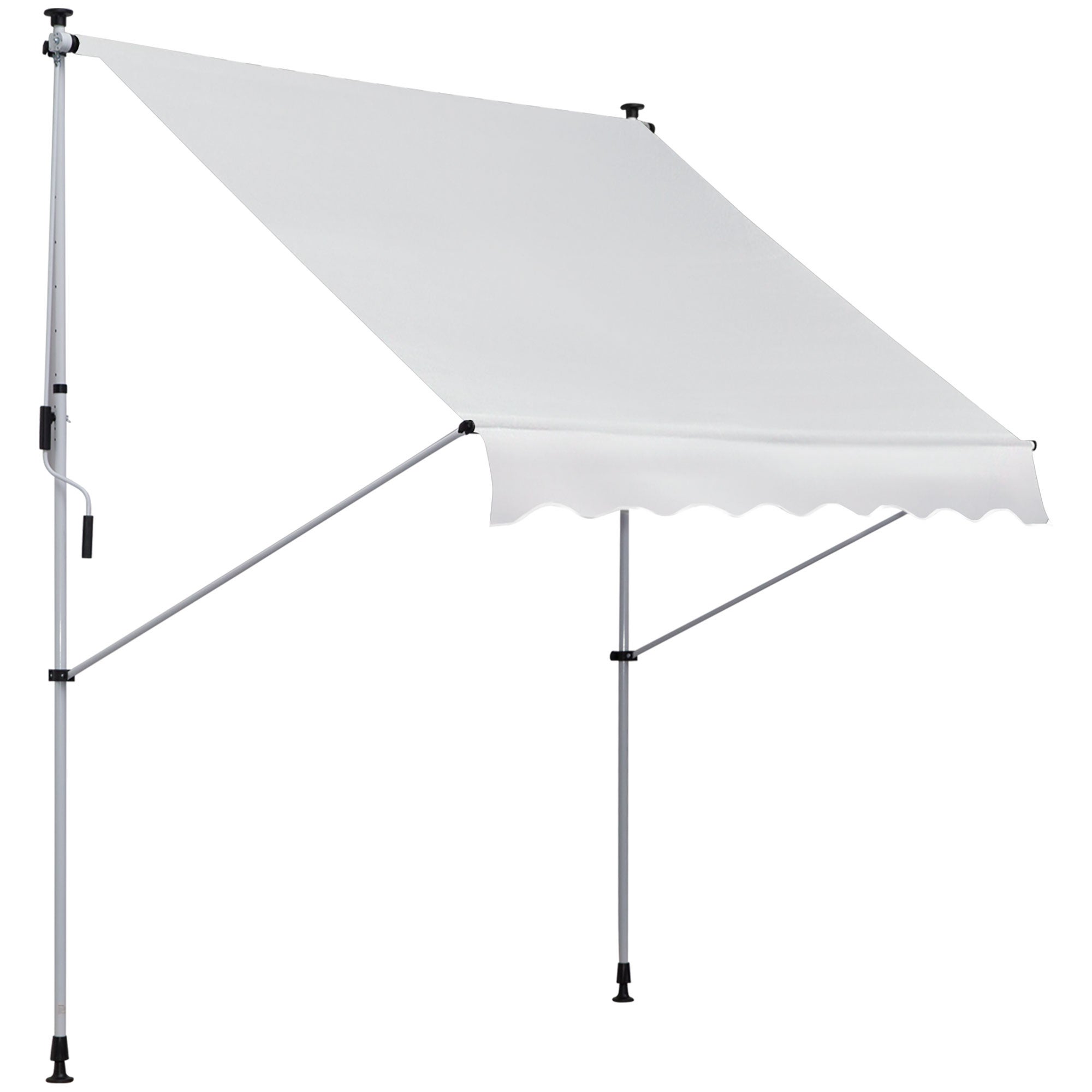 Toldo manual retráctil outsunny blanco 200x150x280 cm