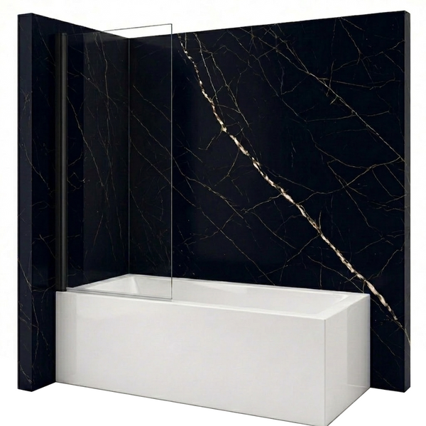 Silla Pare-baignoire ASTON, fixe, 1 volet, H.150 x l.80 cm, Noir