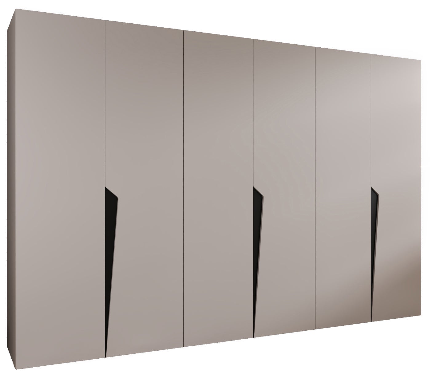 Szafa uchylna otwierana Piano 1 300 (100x3) x 52 x 202 cm kaszmir + u. Czarny Abiks Meble