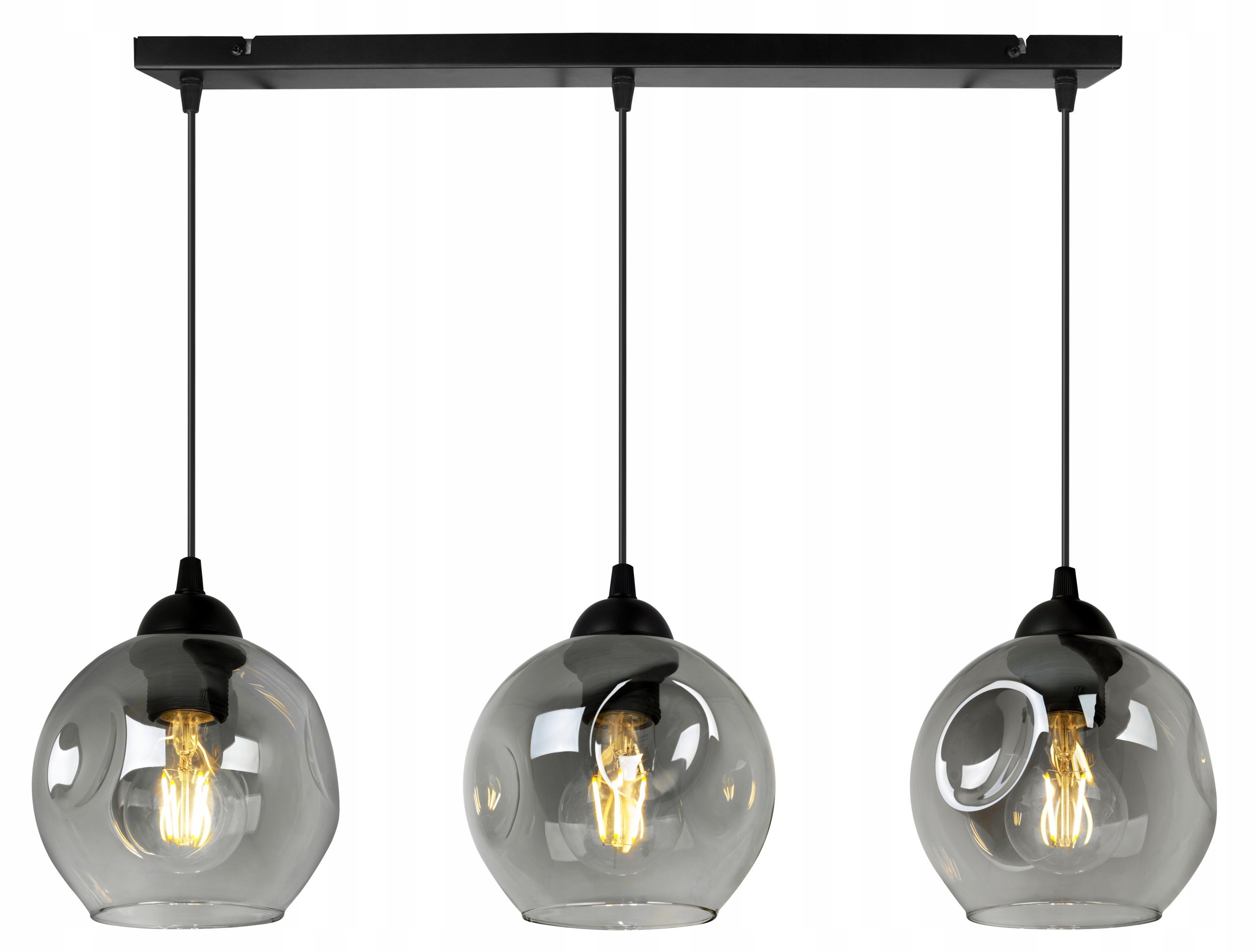 Lampa sufitowa wisząca Rio elegance 3xE27 abażur kula grafitowa Light Home LH