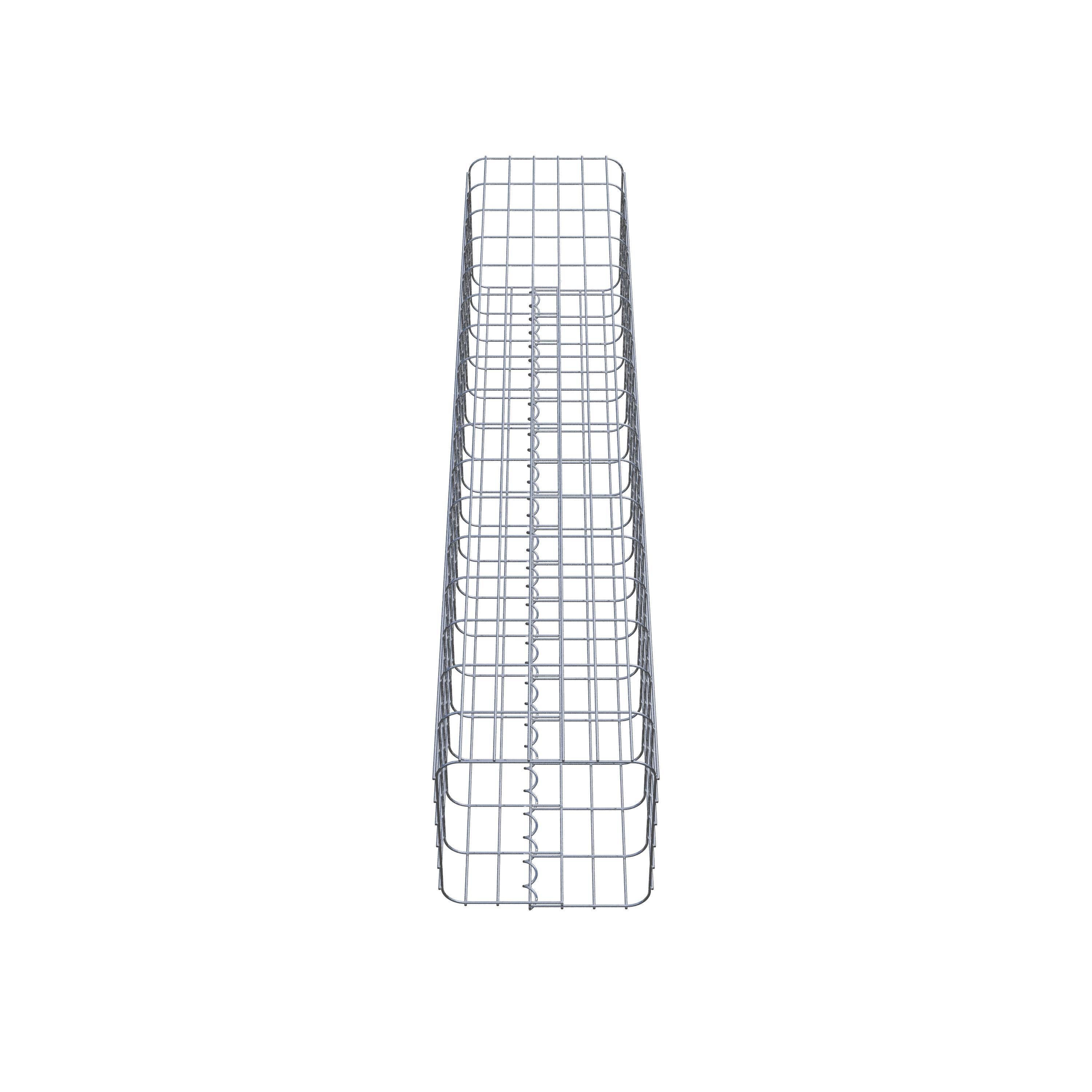 Gabiona - Columna de gavión cuadrada de acero galvanizado, 32x32cm, malla 5 x 10cm - altura: 170cm, para jardín o pared decorativa - 5