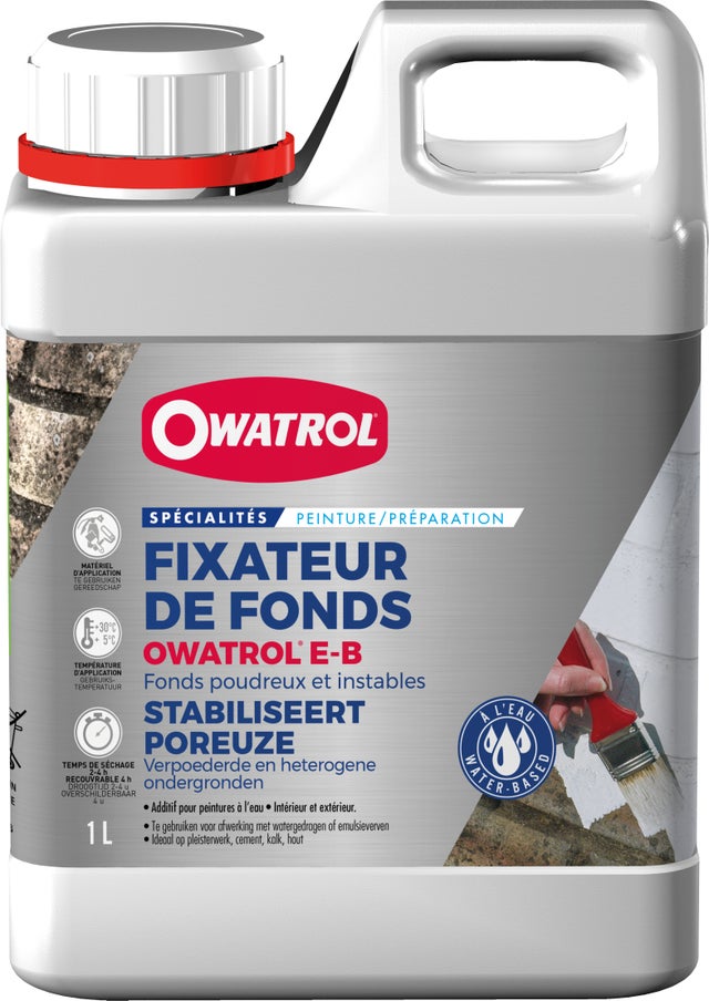 Fixe les fonds farineux, poreux et réduit le risque d'écaillage Owatrol OWATROL® E-B 2.5 litres