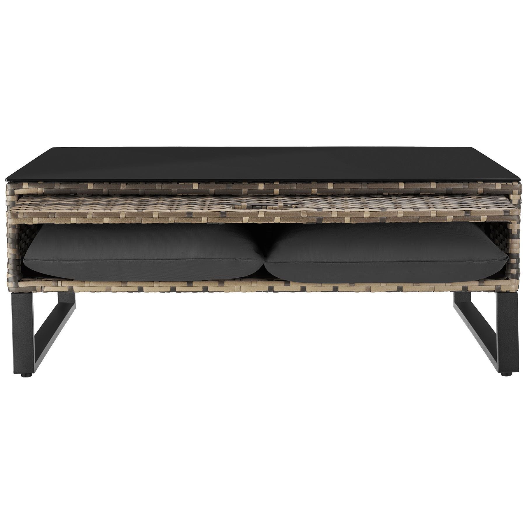 Tectake Salon de jardin en polyrotin Ostuni - marron naturel - 7