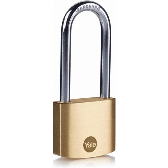 Candado De Seguridad Tipo Grillete Largo Y Fuerte - 38 Mm De Ancho, 3 Llaves, Cuerpo De Latón Endurecido