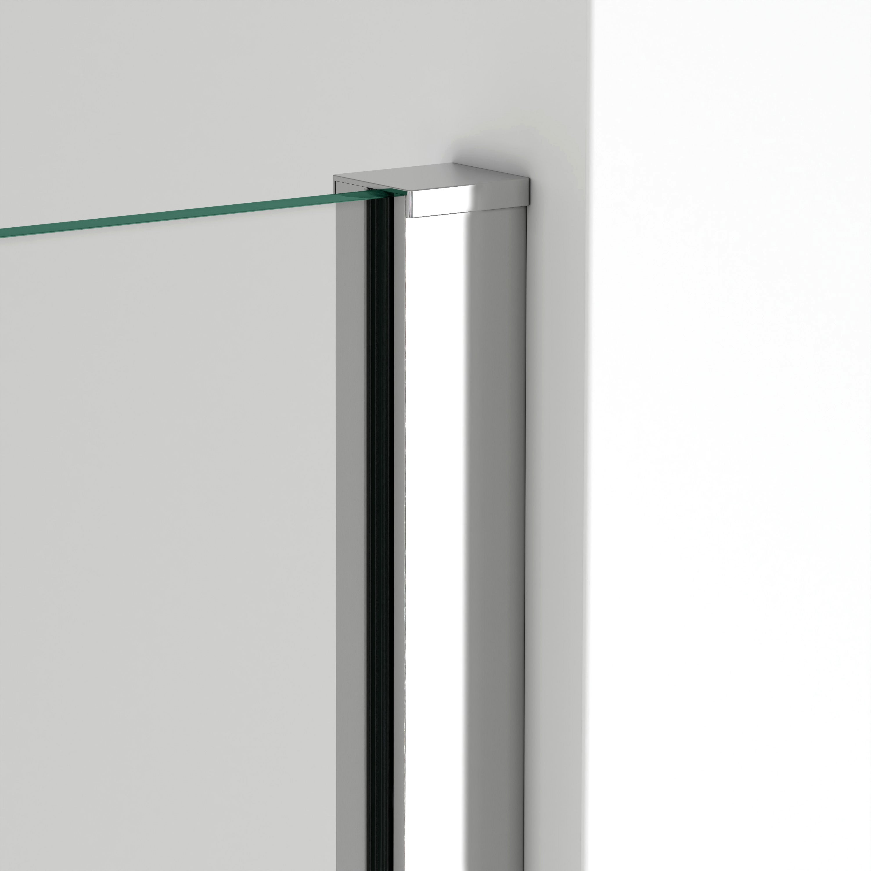 BELLOBATH - Mampara de ducha frontal panel fijo - Transparente - Perfilería Cromo - Ancho adaptable 100-102 cm - Alto 195 cm - 2