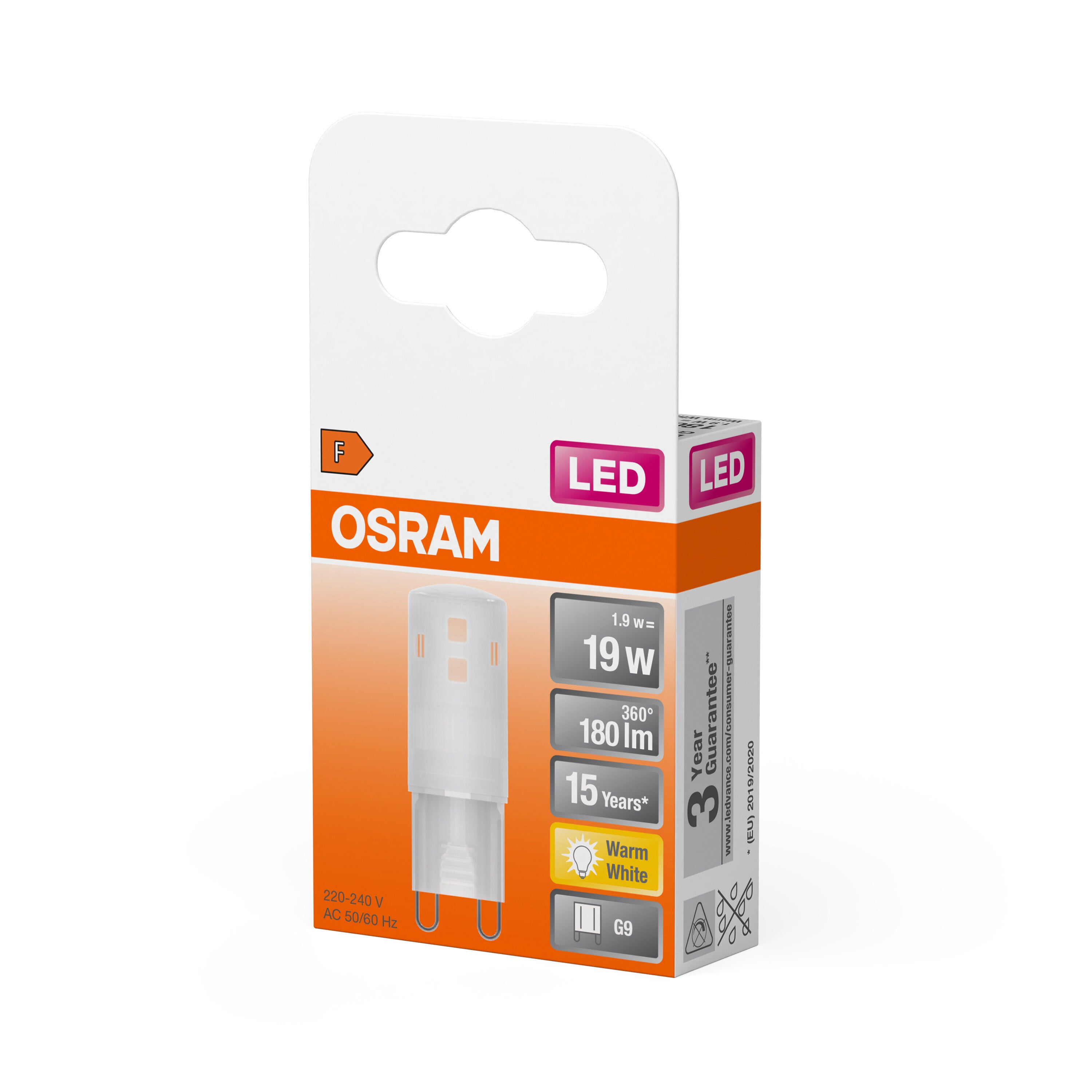 OSRAM Lampe à LED Star PIN, G9-base, optique mate ,Blanc chaud (2700K), 180 Lumen, Remplacement de la traditionnelle 19W-Ampoules 1-Pack - 2
