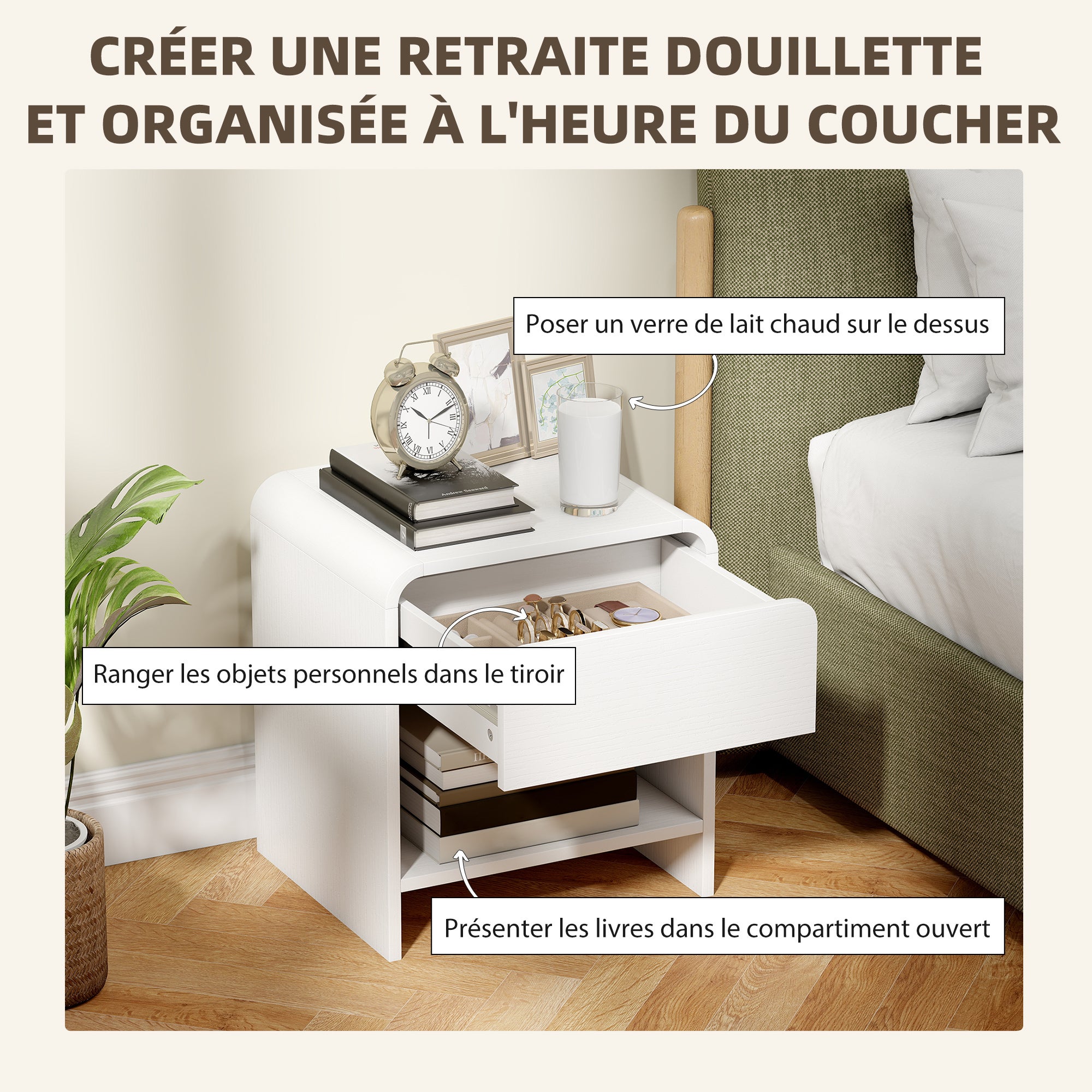 Lot de 2 tables de chevet MDF HOMCOM - 5