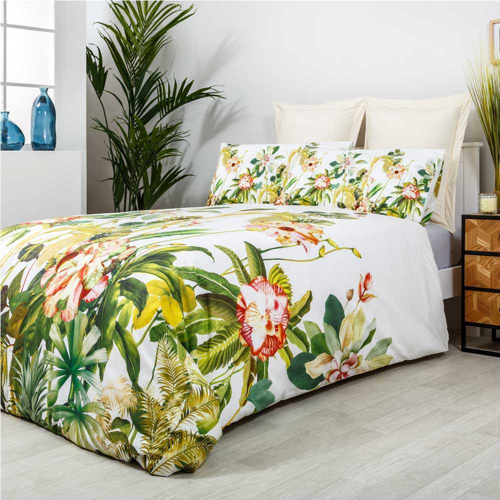 COTTON ARTean Copripiumino Botanic, Biancheria da Letto per letto da 135 cm, 100% cotone