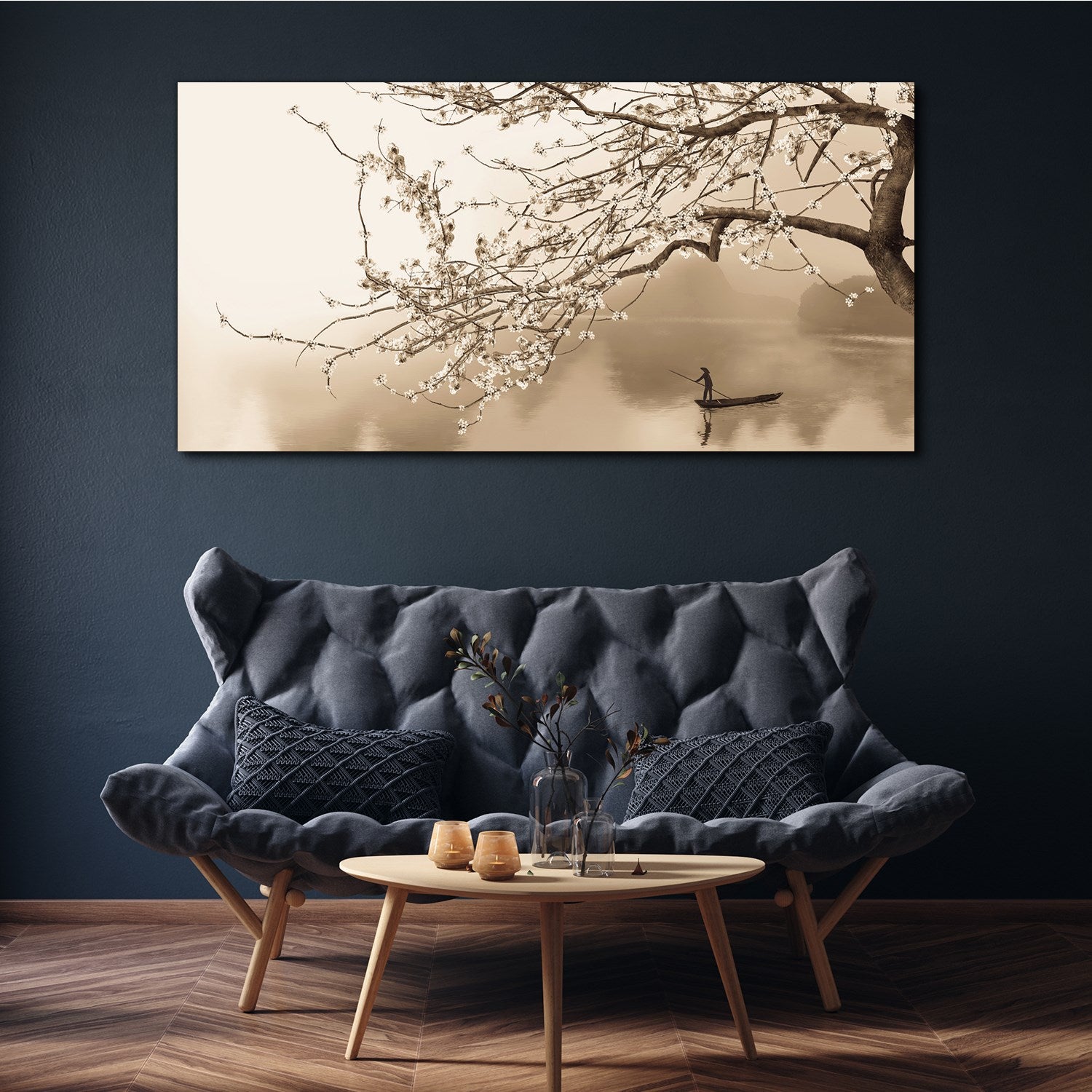 Impression sur Toile 140x70 cm Tulup – Tableau pour Décoration Murale Salon et Chambre – fleurs de cerisier - 2