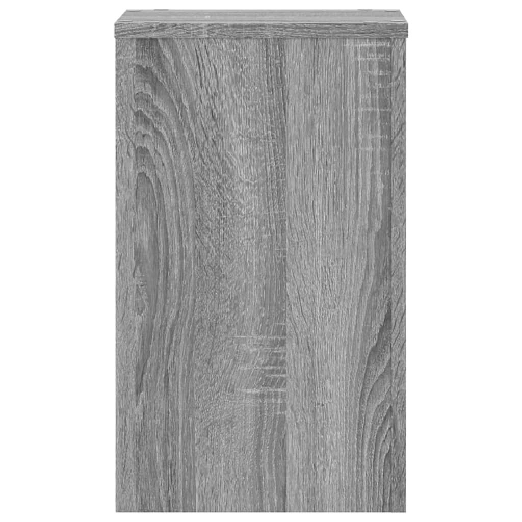 Supports pour plantes, 2 pièces, gris, panneau de bois - 4