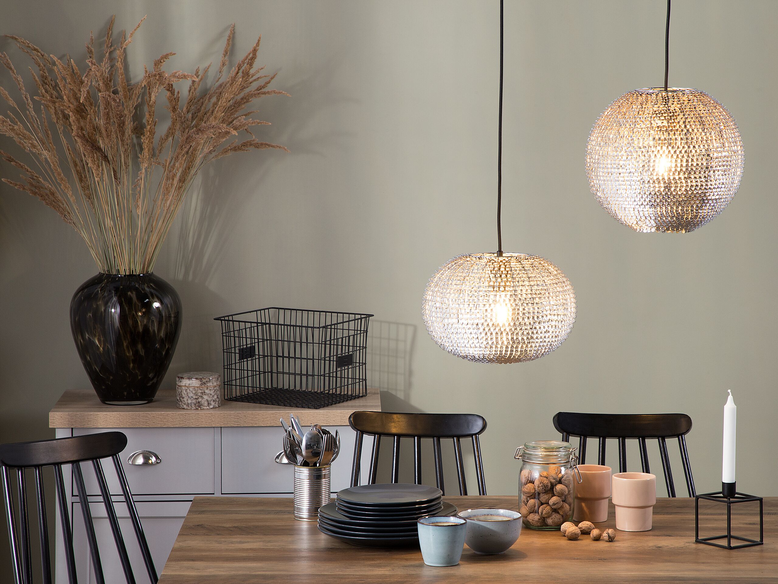 Lampadario REINE Metallo Argento - 2