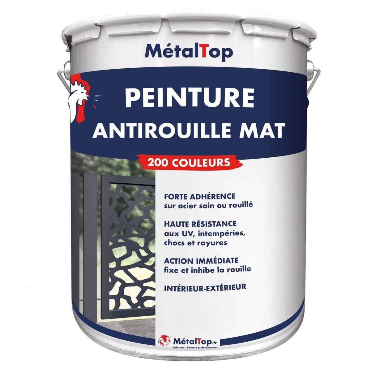 Peinture Antirouille Mat - Rosé - RAL 3017 - 1 L - Métaltop | Leroy Merlin
