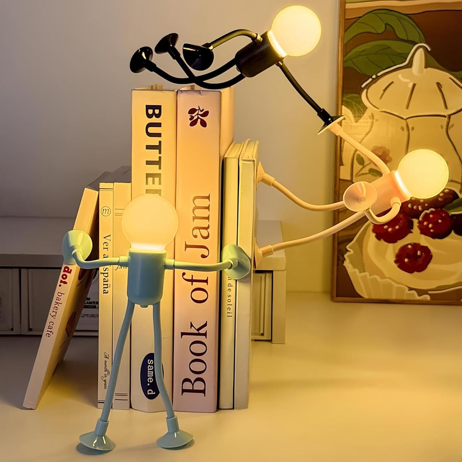 Lampka nocna dla dzieci, dwuczęściowy zestaw lampek nocnych LED, lampka nocna, lampka nocna do pokoju dziecięcego, różowo-niebieska - 4