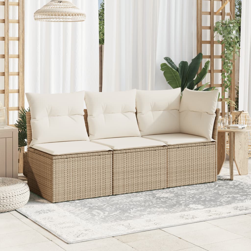 Canapé de jardin，Canapé d'extérieur，Banquette，Sofa de jardin sans accoudoirs coussins beige résine tressée CFW66188 - 3
