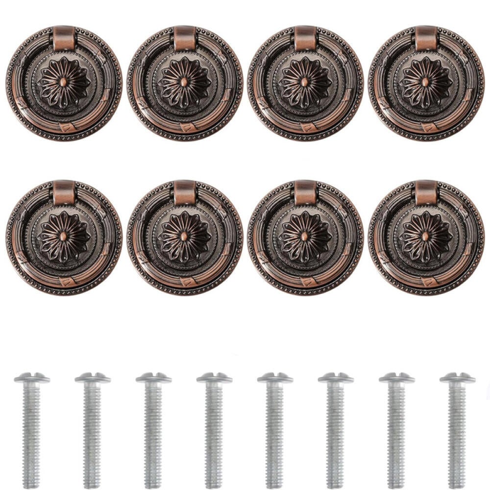 Zestaw 8 uchwytów meblowych do szafek kuchennych, komód i szaf w kolorze czerwonej miedzi, 4,7 cm