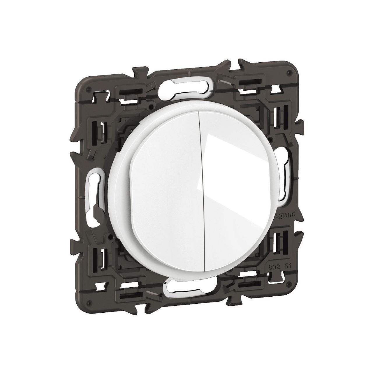 Poussoir 6A + Interrupteur ou va-et-vient Altège 10A Neige - Bticino Poussoir 6A + Interrupteur ou va-et-vient Altège 10A Neige - Bticino
