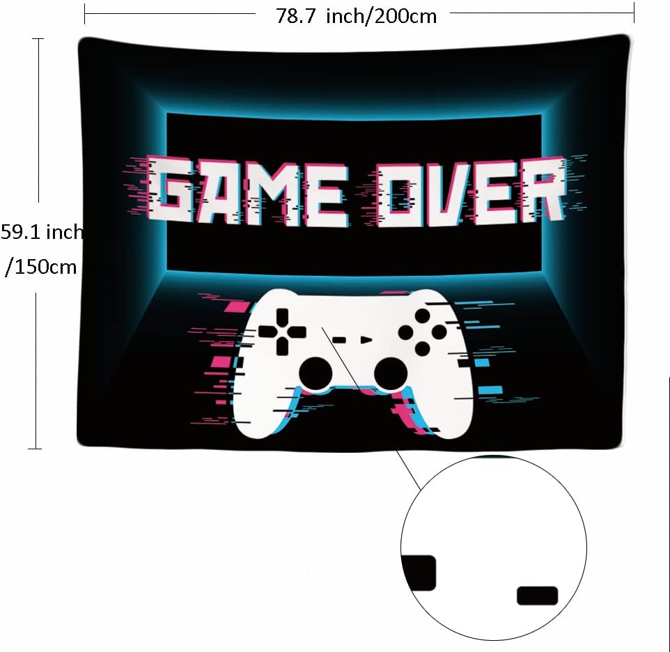 Dekoracyjna tapeta ścienna do sypialni (200 x 150 cm) - Monitor Game Over Controller - Tapeta materiałowa - Estetyczna tapeta ścienna - Dekoracja pan - 3