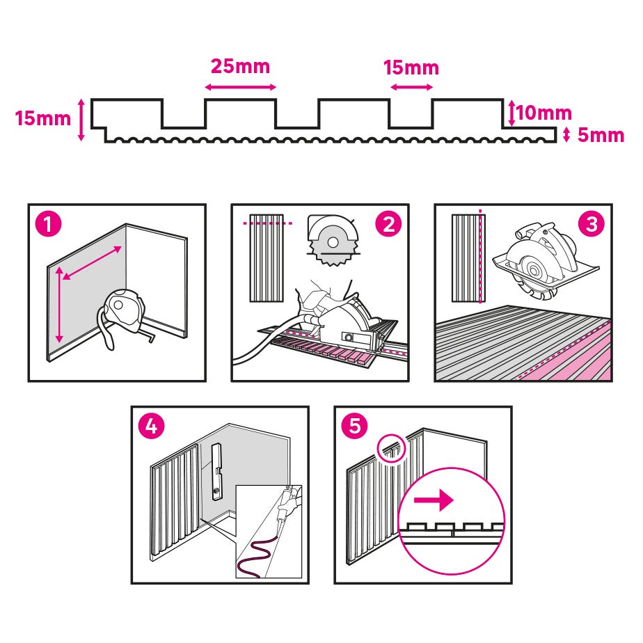 Revestimiento de pared palillería MDF laminado nogal STURA - 16,5 x 260 cm - 0,43 m² - ARTENS - 7