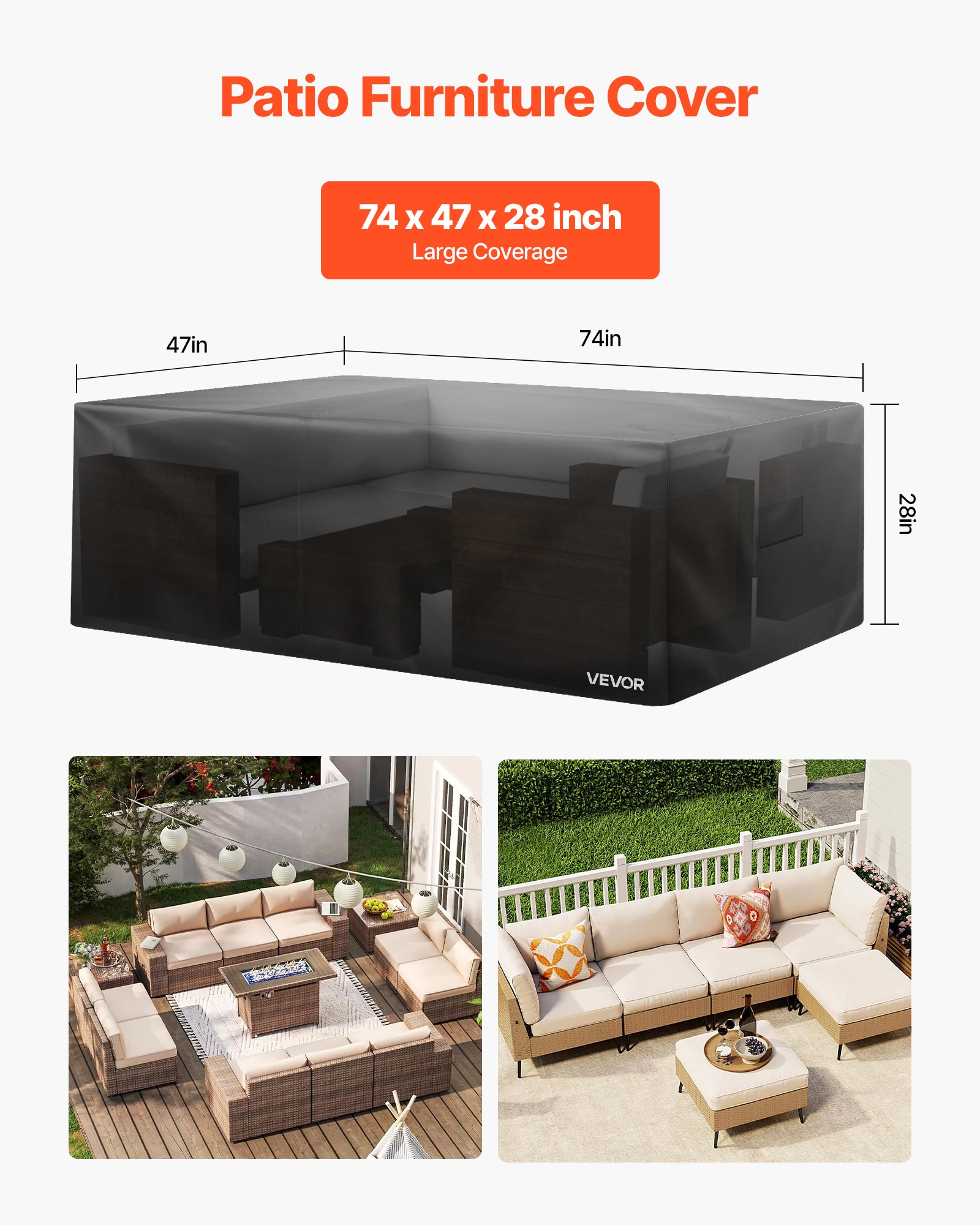 Coperture per mobili da esterno, copertura per mobili da giardino, set di sedie per tavolo da pranzo da esterno impermeabile 210D 200*160*70cm | Leroy Merlin
