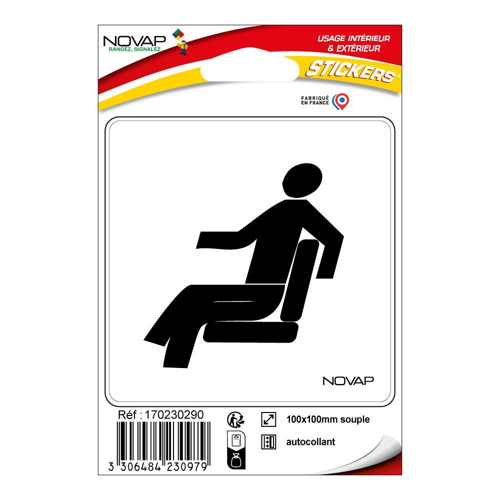 Autocollant "Salle D'attente 3" - Dimensions 28x7cm, Marque Stickers-Express, Fabriqué En France