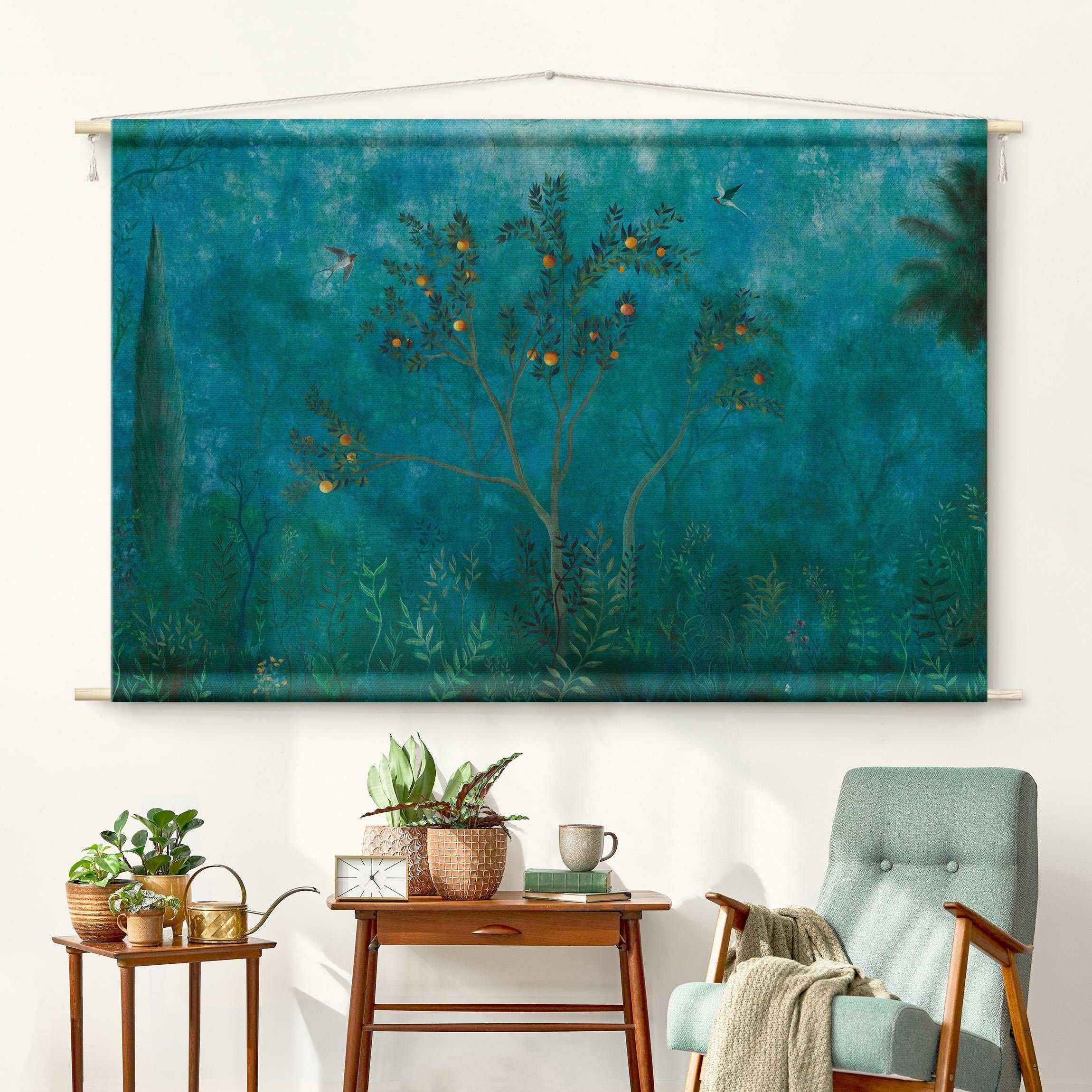 Tapiz - Forest Clearing Orange Tree At Night 90 x 60 cm | Leroy Merlin