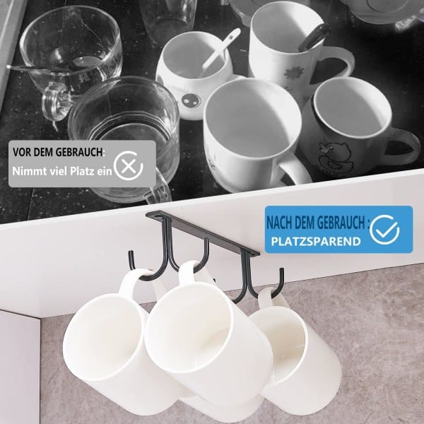 Portavasos debajo del gabinete portavasos de cafe 12 ganchos para tazas debajo del estante gancho para secar ropa en la barra Leroy Merlin