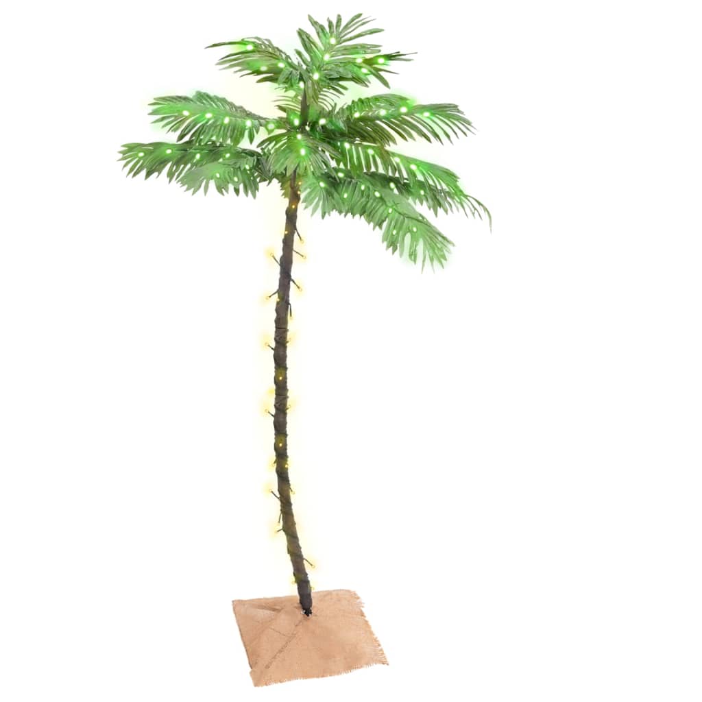 Palma z oświetleniem, 88 ciepłych białych LED, 150 cm vidaXL