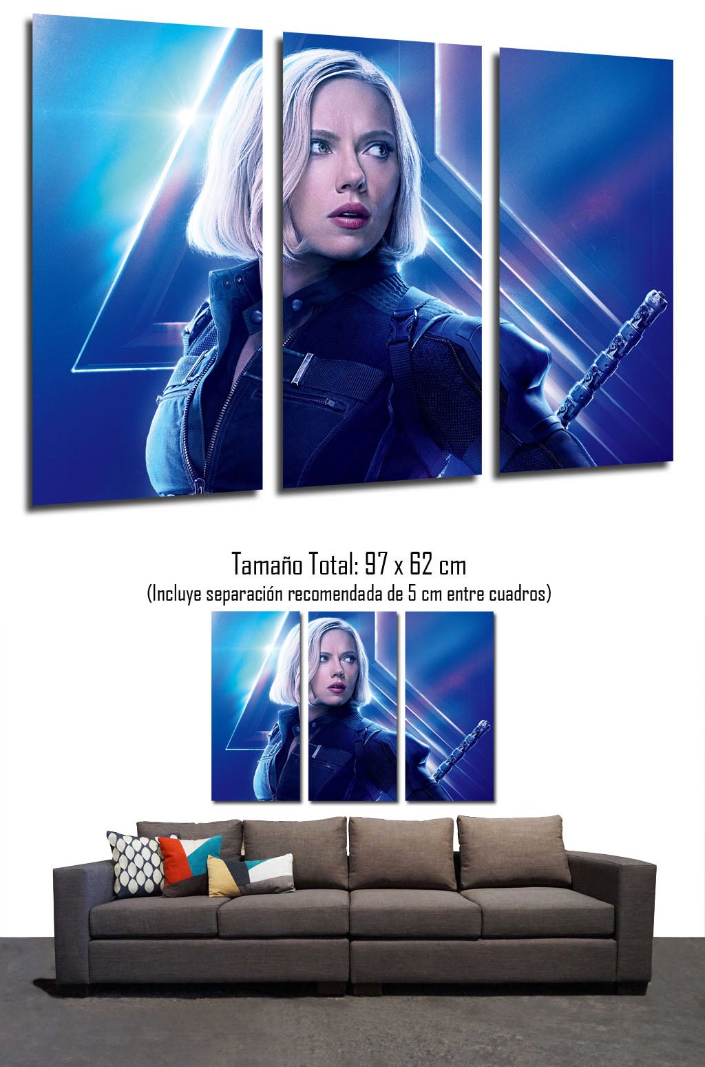Ensemble de peintures décoratives Films de super-héros, Black Widow, Avengers Infinity War, impression numérique sur bois - 2