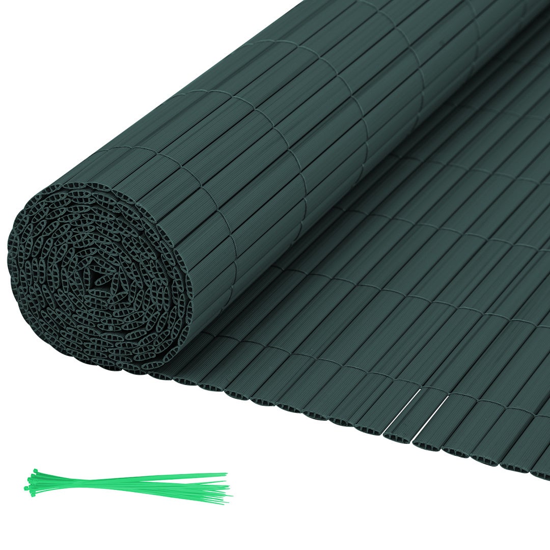 Solidna mata PVC – Zewnętrzna osłona prywatności do ogrodu, tarasu i ogrodzenia Zielony 100 x 300cm