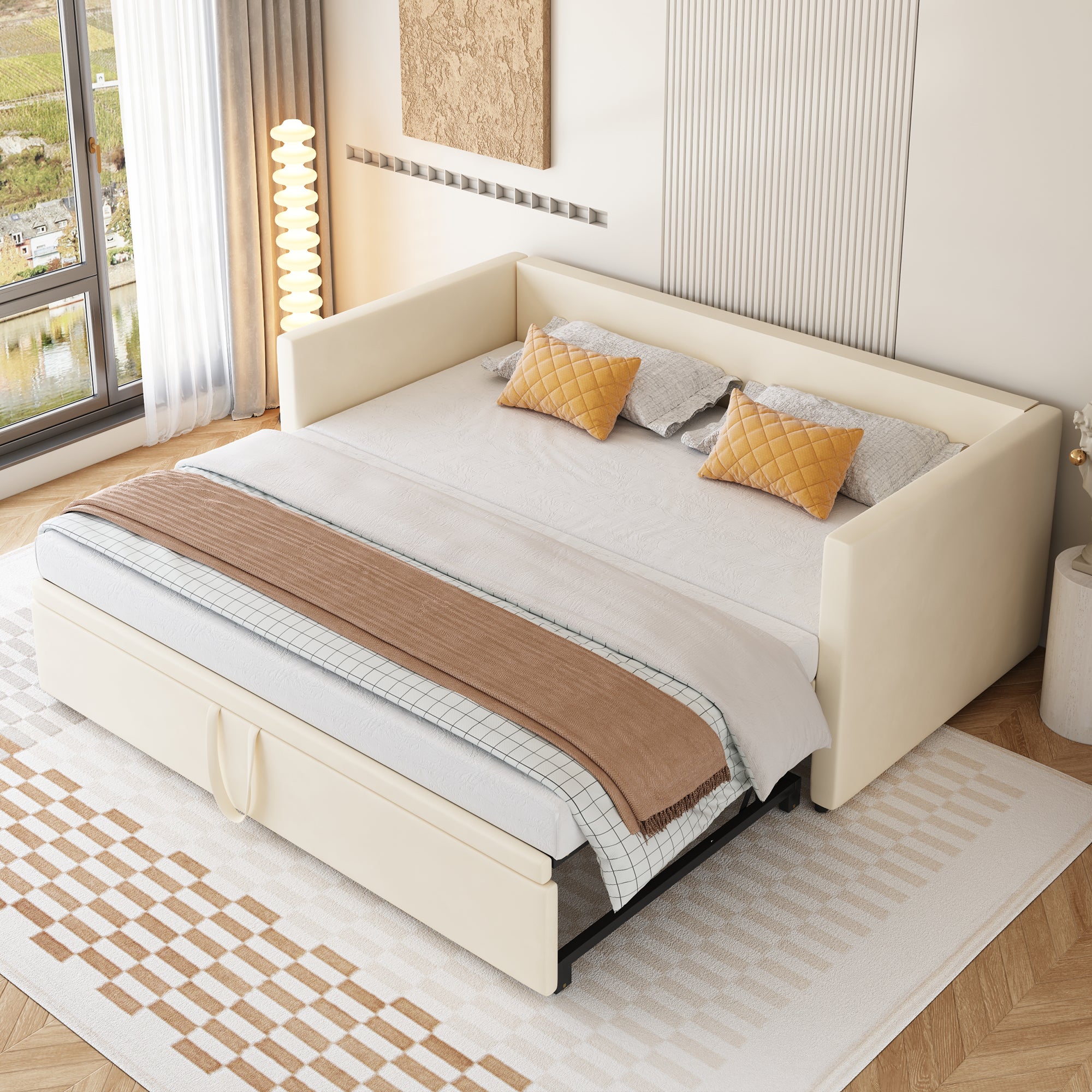 Divano Letto A L Multifunzionale Con Letto Estraibile – 90/180x200 Cm, In Velluto Grigio Scuro, Salvaspazio