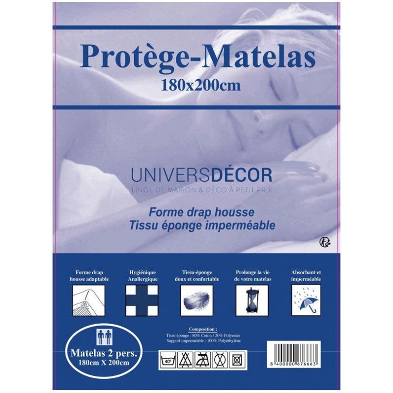 Protège matelas imperméable, absorbant et anti-acariens 180 x 200 cm - 2